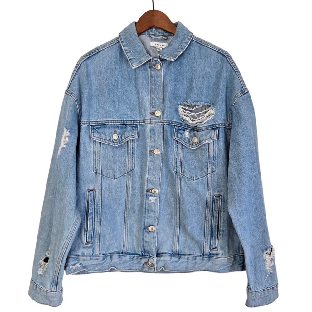 Indie Sleaze Soft Grunge Rocker Chic Light Washed Oversized Riped Denim Jacket 8
